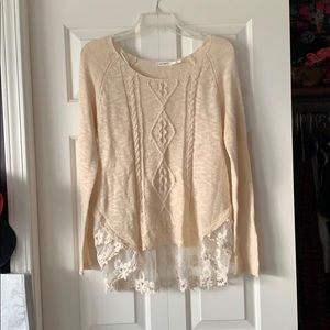 Blu Pepper Lace trimmed sweater